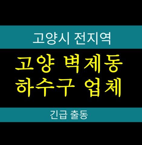 고양 벽제동 하수구 업체 107